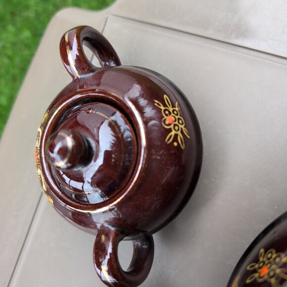 Vintage Japanese Hand Painted Redware Tea Set - Picture 6 of 9